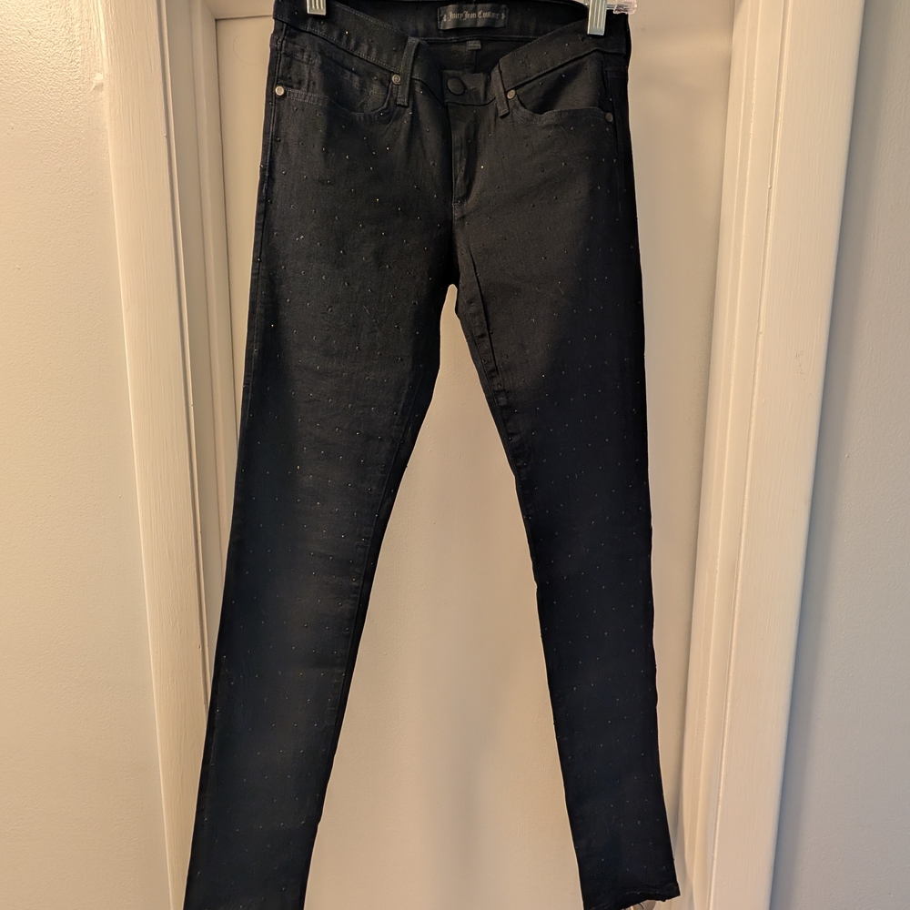 Women's Juicy Couture Black Sparkly Skinny Jeans